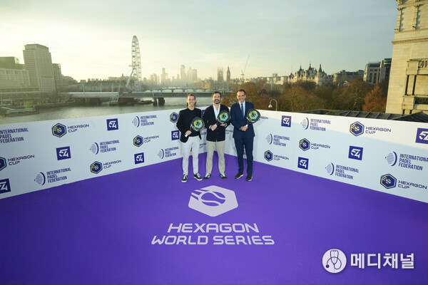 Hexagon Cup, 54 and International Padel Federation unite to create the Hexagon World Series unifying the padel calendar. (Pictured left to right: Gary Davidson - Group Chief Operating Officer, 54; Enrique Buenaventura - Founder, Hexagon Cup; Luigi Carraro - President, FIP)
