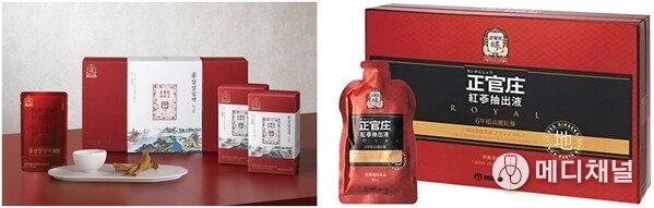 (左)李在明(イ・ジェミョン)大統領が高市首相に贈呈した正官庄(ジョンガンジャン)の高麗人参エキス「地参(ジサム)」 (右)日本のオンラインモールおよび新宿本店で販売中の正官庄 高麗人参エキス「地参(ジサム)」